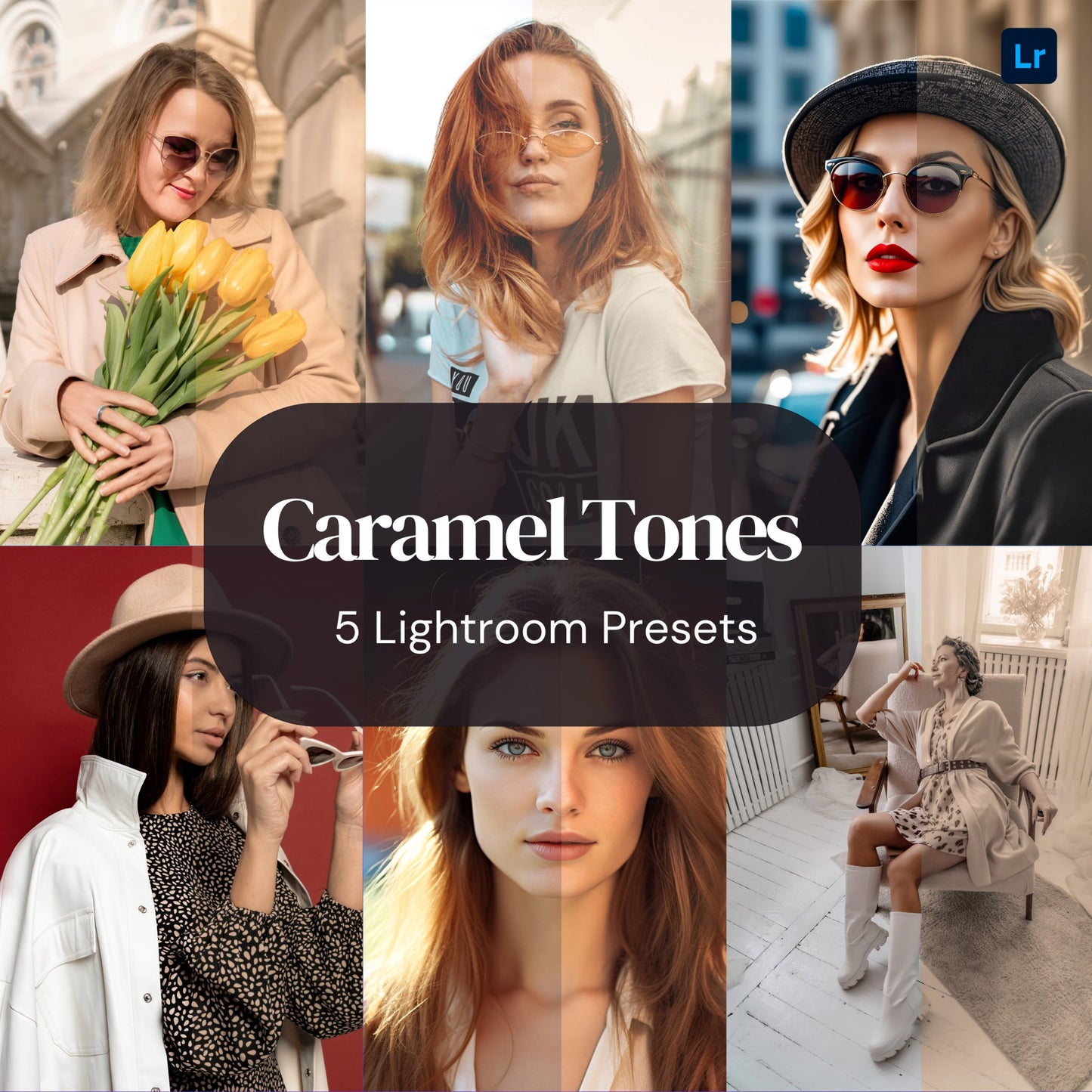 5 Caramel Lightroom Presets. Desktop And Mobile. 10 Different Presets. Moody, Dark, Brown, Coffee Filter for Instagram Photography - KosmosMockups