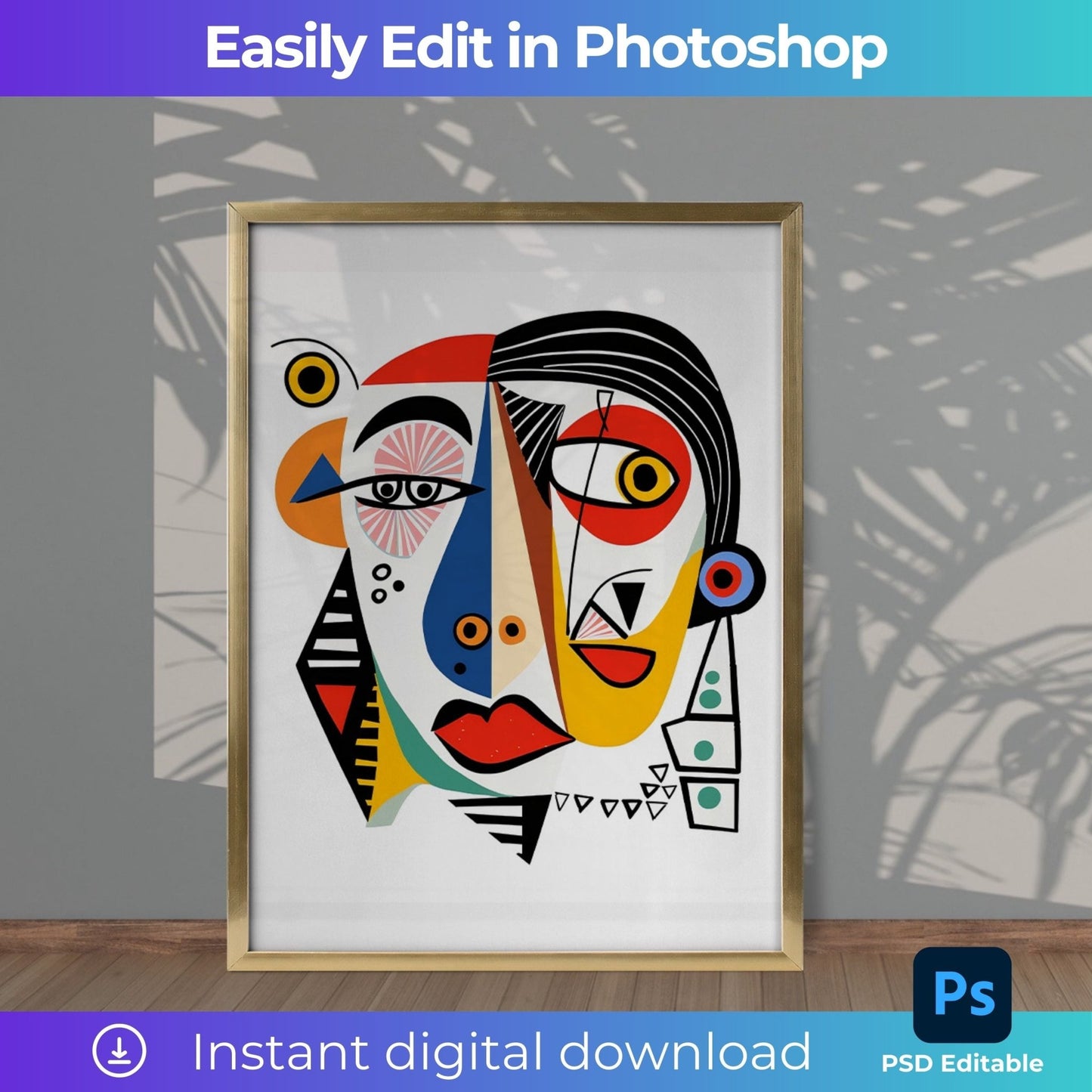 Video Mockup Vertical | Gold PortraitA3 Frame Animated Mockup | Frame Video Mockup | Natural Shadows | PSD mp4 | Frame B06H - KosmosMockups