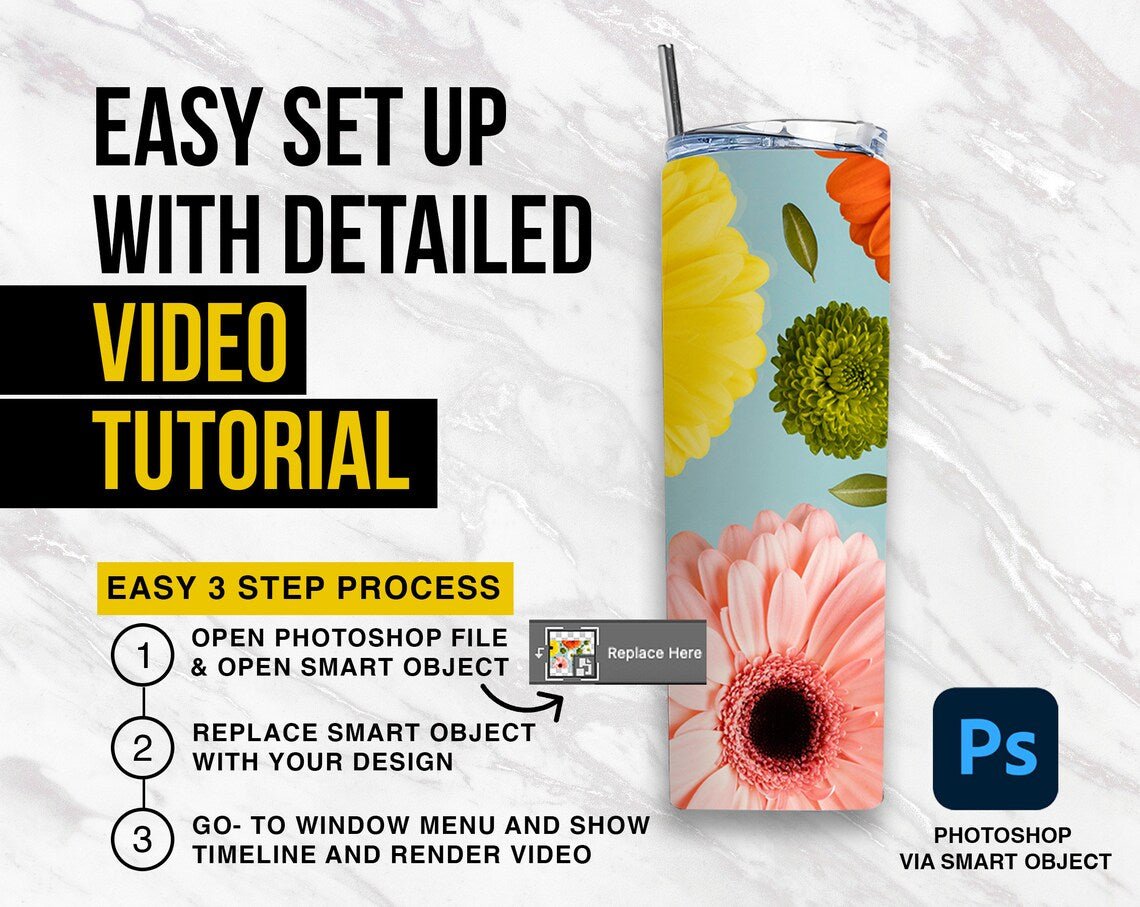 20 Oz Rotating Tumbler Animation Mockup | Spinning Tumbler Mockup | Skinny Tumbler Mockup | Animated Mock Up | PSD Tumbler Mockup - KosmosMockups