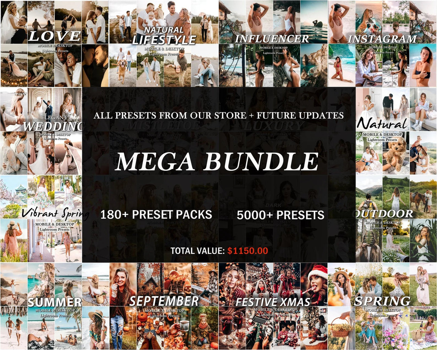 6000 LIGHTROOM Presets Bundle, Natural Lifestyle Presets, Mobile Desktop Presets, Blogger Preset, Bright Clean Presets, Summer presets - KosmosMockups