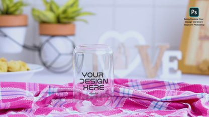 50+ 16oz CLEAR Libbey Glass Can Mock Ups Bundle Collection, Easy to Use in Canva and Photoshop, Instant Access to All files