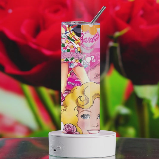 20oz Tumbler Canva Rotating Video Mock-Up, Valentine Day, Roses Background - Easily place your design in CANVA