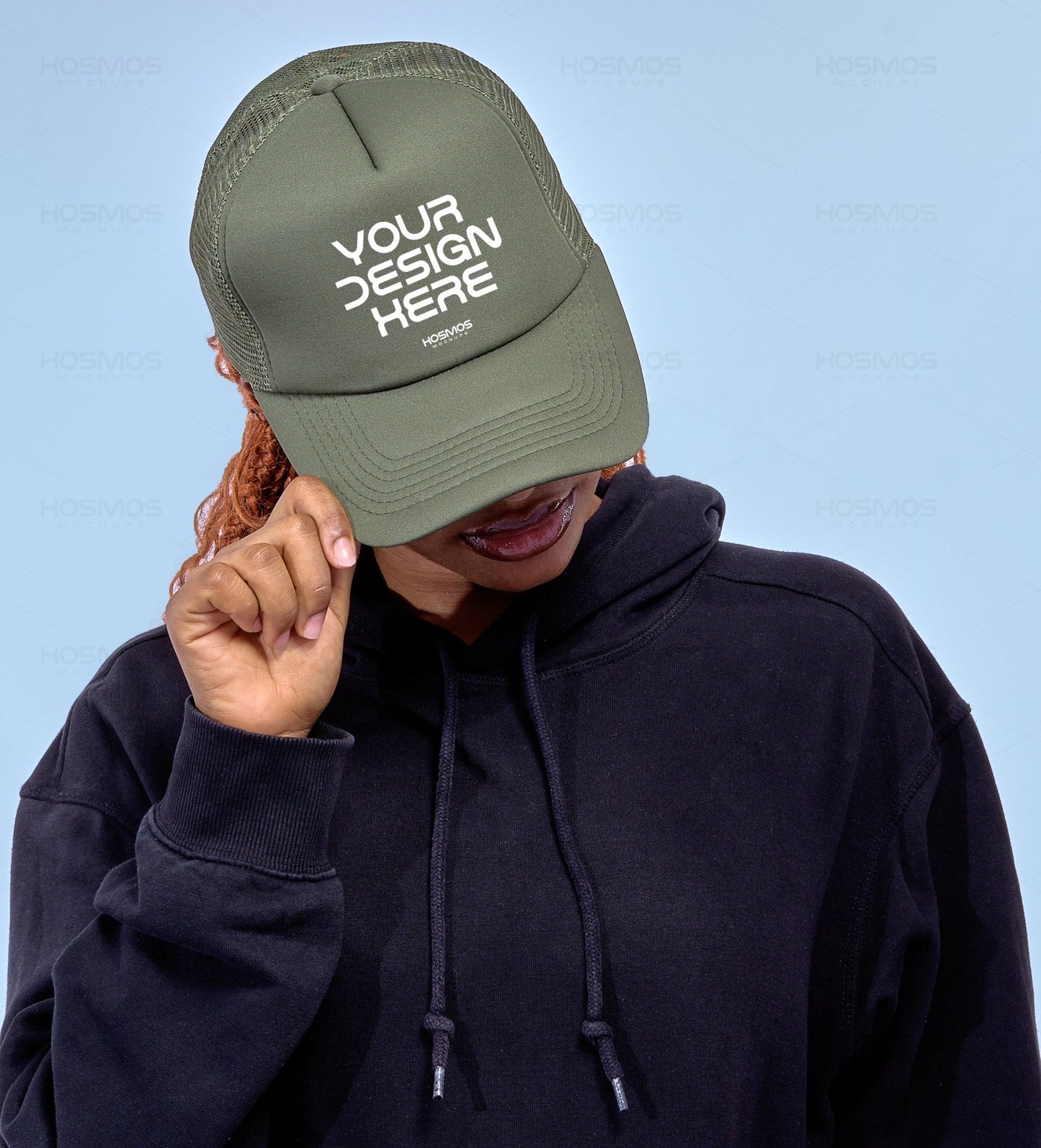 Army Green Hat Mockup, Head Bowed Model Mockup, Hat Mockup, Snapback Hat Mockup, Baseball Hat Mockup, Hat Mockup Template, Hat Mockup Free Psd, Blank Hat Mockup, Bucket Hat Mockup, Trucker Hat Mockup, Baseball Hat Psd Mockup, Hat Mockup Free Download - KosmosMockups