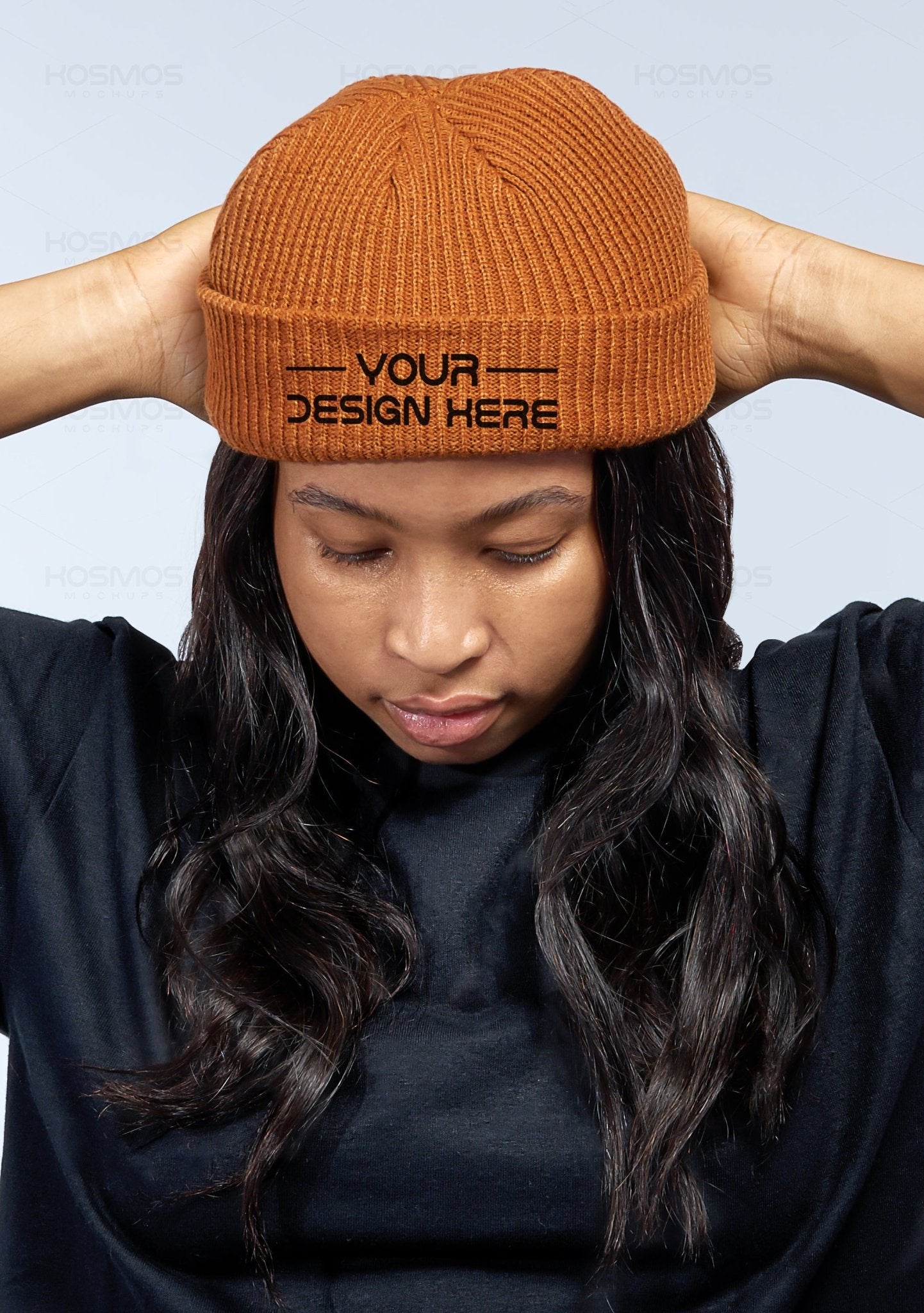 Brown beanie mockup, Front Profile Beanie Mockup, Beanie Mockup , Beanie Mockup Template, Beanie Mockup Free, Beanie Mockup Free Download, Blank Beanie Mockup, Beanie Mockup Generator - KosmosMockups