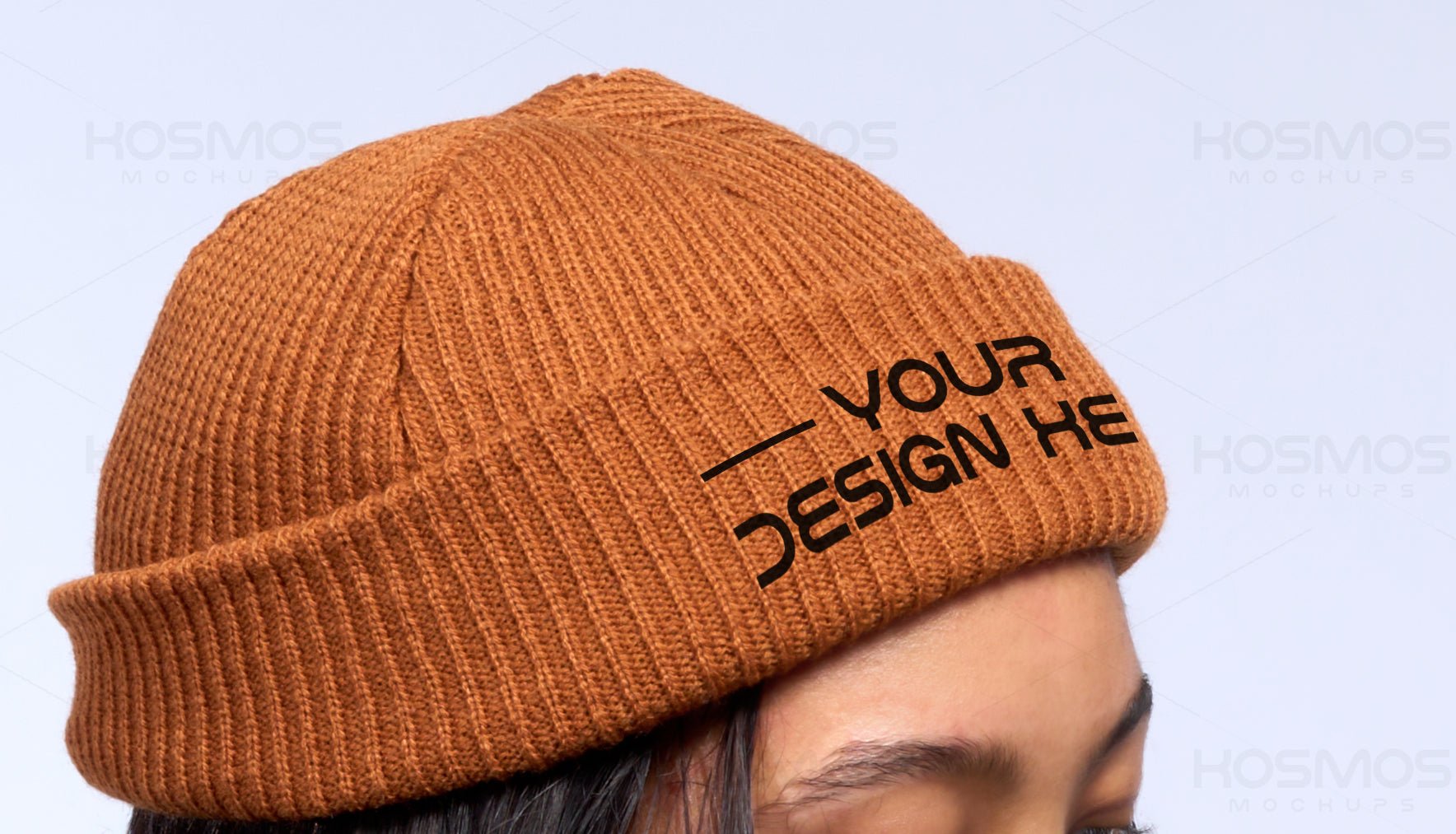 Brown beanie mockup, Head Preview Beanie Mockup, Beanie Mockup , Beanie Mockup Template, Beanie Mockup Free, Beanie Mockup Free Download, Blank Beanie Mockup, Beanie Mockup Generator - KosmosMockups