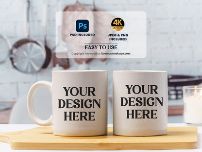 Free Mug Mockup | His Hers Mug Mockup | Two Mugs Mockup | Styled Mug Mockup | Cozy Mug Mockup | Instant Download | Mug JPG - KosmosMockups