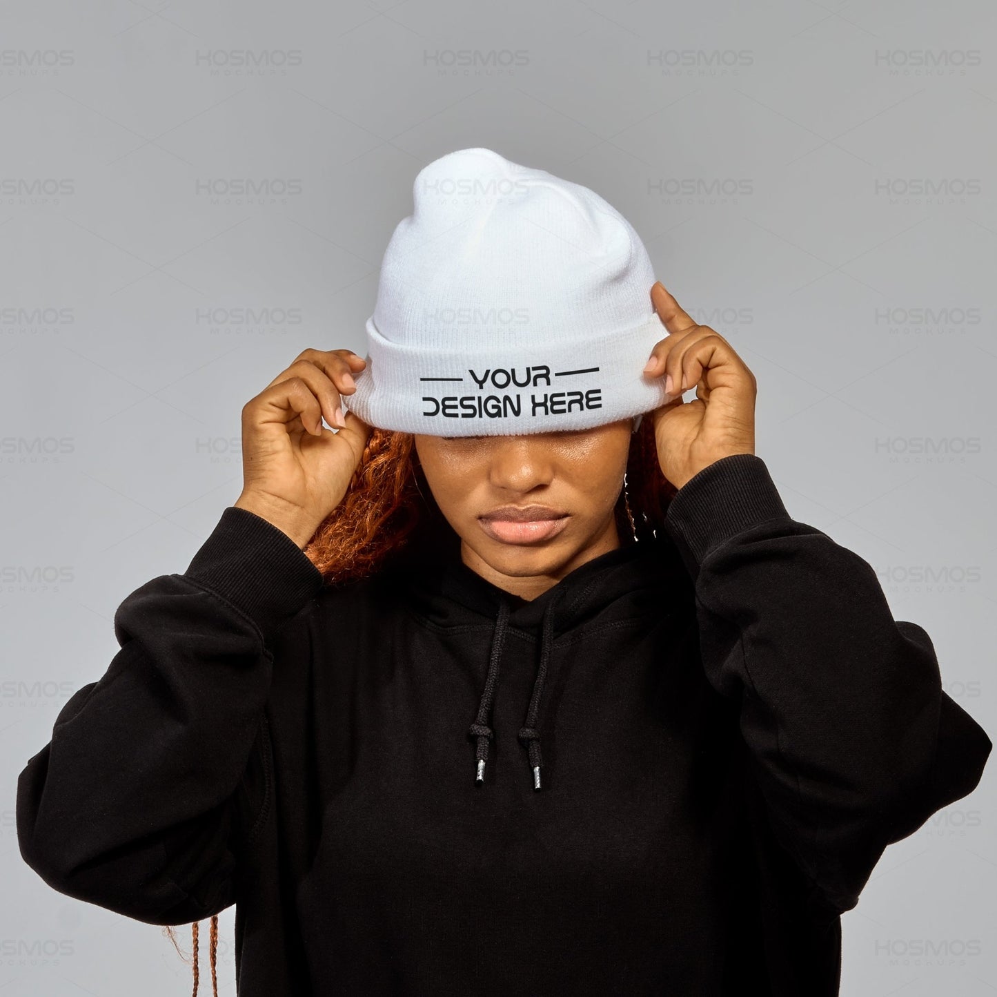 White Beanie Mockup Template, Model in Beanie Mockup, Beanie Mockup , Beanie Mockup Template, Beanie Mockup Free, Beanie Mockup Free Download, Blank Beanie Mockup, Beanie Mockup Generator - KosmosMockups