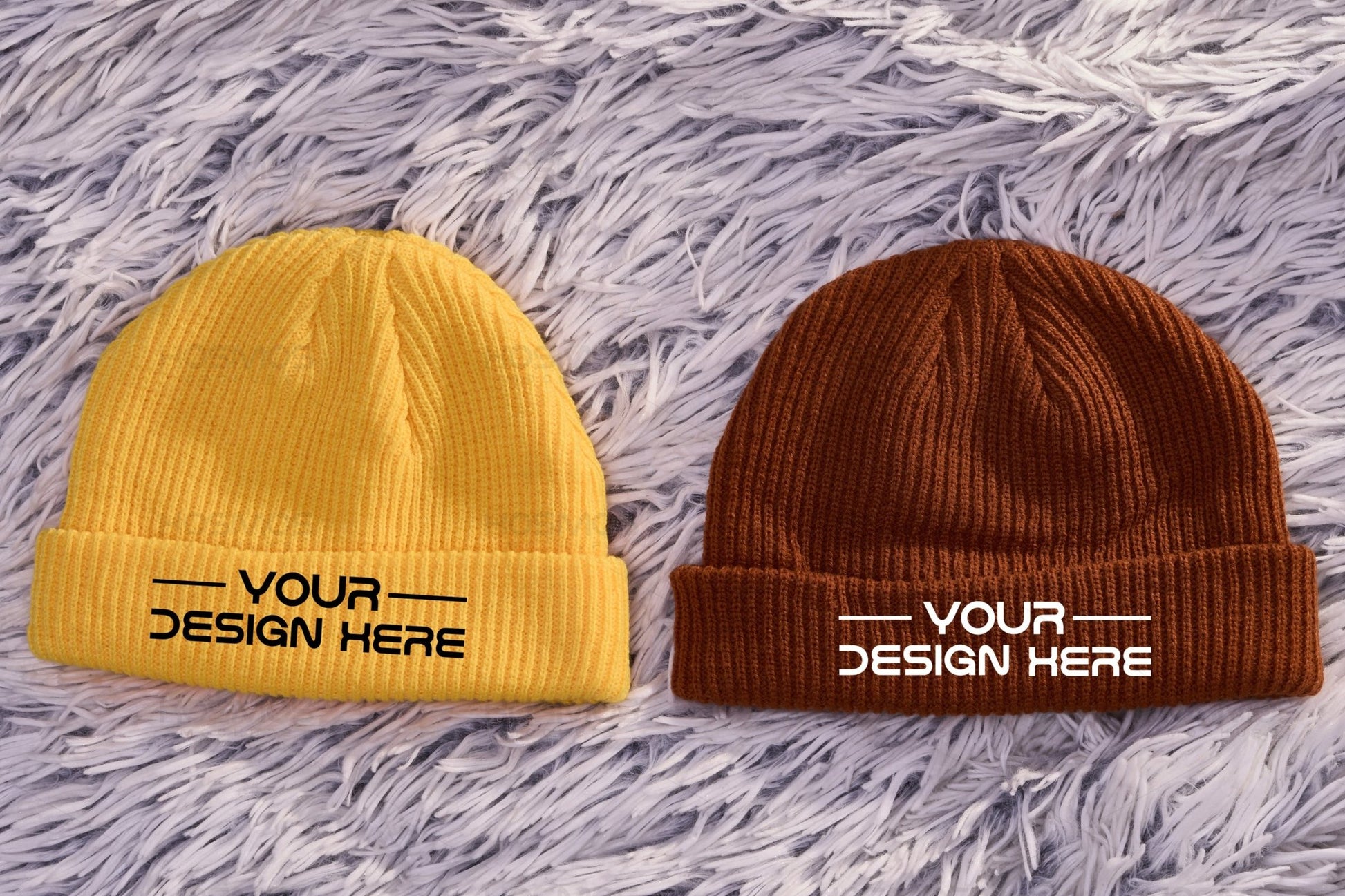 Yellow and Brown Beanie Mockup ,Fluffy Background Beanie Mockup, Beanie Mockup, Blank Beanie Flat Lay, Beanie Mockup Template, Beanie Mockup Free, Beanie Mockup Free Download, Blank Beanie Mockup, Beanie Mockup Generator - KosmosMockups